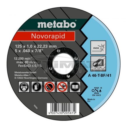 METABO  616904000 Vágótárcsa 125x1,0x22,23mm Inox