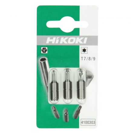 Hikoki  4100303 Csavarozó bitfej, torx T7/T8/T9x25mm 3db