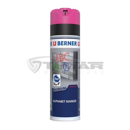 Berner  412817 Jelölőspray Premium Alphabet NEONRÓZSASZÍN 500ml