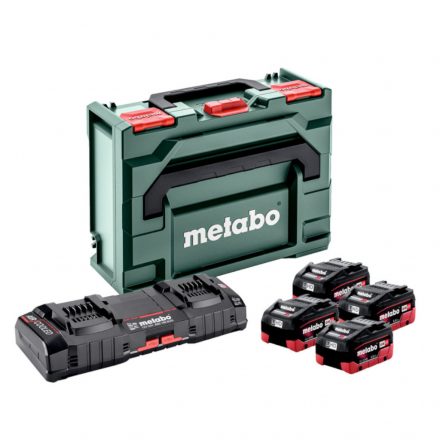 Metabo  685180000 Akkumulátor szett (alapkészlet) 4xLi-HD 18V/5,5Ah és ASC 145 DUO dupla gyorstöltő, metaBOX 145