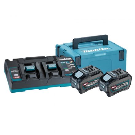 Makita  Akkumulátor szett, 2xBL4050F 40V max XGT/5,0Ah és DC40RB duplatöltő 191U13-9