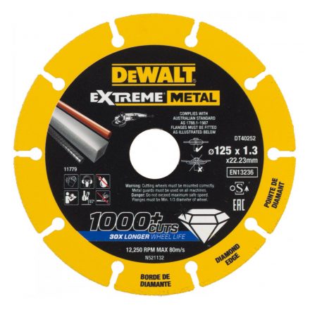 DeWalt DT40252-QZ Gyémánttárcsa 125x22,23x1,3mm 