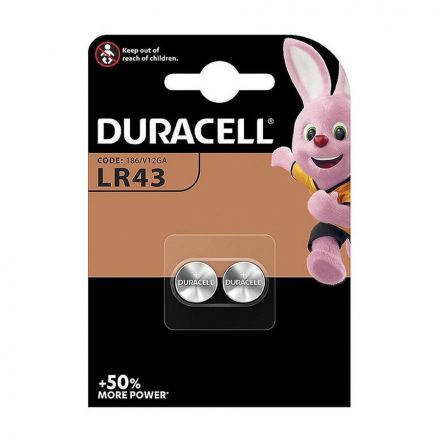 DURACELL Gombelem Alkáli LR43 B2 /2db  DGLR43  5000394052581