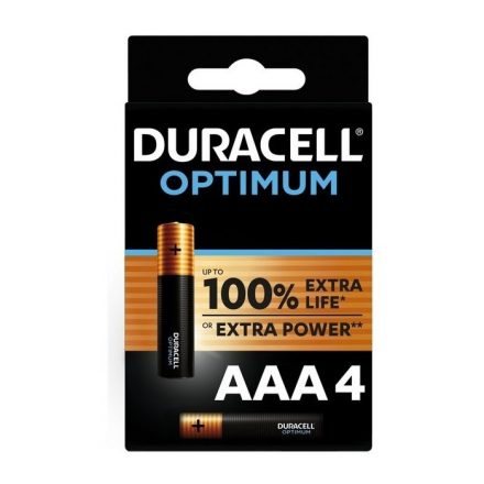 DURACELL Optimum Alkáli Mikro Elem AAA B4 /4db  DOAAA 5000394158726