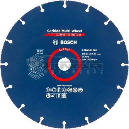 Bosch 2608901682  Karbid multi vágótárcsa 230mm (gipszk.,keményfa,műa.,szeg. deszka)