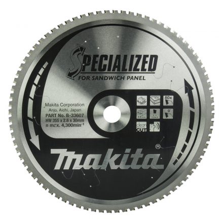 Makita  B-33607 Körfűrésztárcsa szendvicspanelhez 355x30x80 (B-17697)