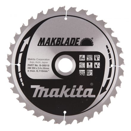 Makita  B-08919 Makblade Körfűrésztárcsa keményfémlapkás 250x30mm 32fogas FA