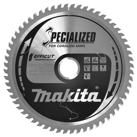 Makita  E-12267  Körfűrésztárcsa 216x30mm Z60 KOMPOZIT