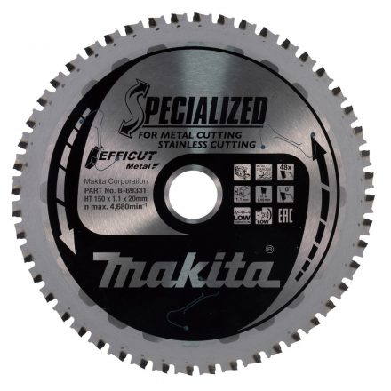 Makita  B-69331 EFFICUT Körfűrésztárcsa 150mm f:20 48T