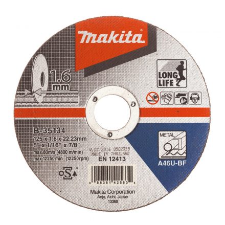 Makita  B-35134 Vágótárcsa 125x1,6x22,2mm FÉM/ACÉL