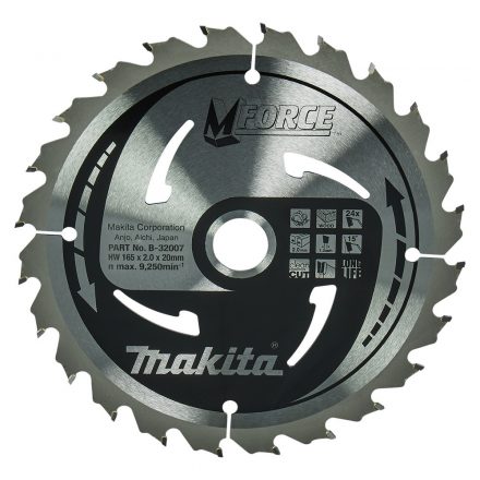 Makita  B-32007 Körfűrésztárcsa Mforce 165/20mm Z24