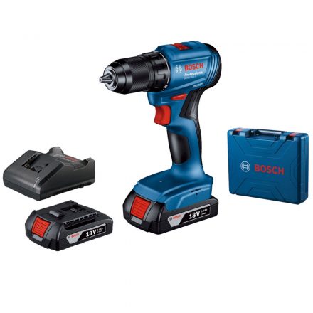 Bosch GSR185-LI Akkus fúrócsavarozó 18V 2x2,0Ah, koffer 06019K3000