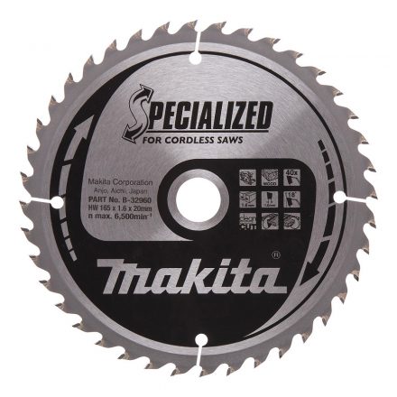 Makita  B-32960 Körfűrésztárcsa 165x20mm Z40 Fa