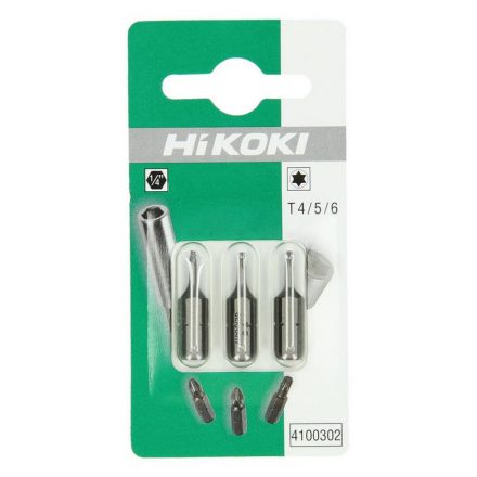 Hikoki  4100302 Csavarozó bitfej, torx T4/T5/T6x25mm 3db