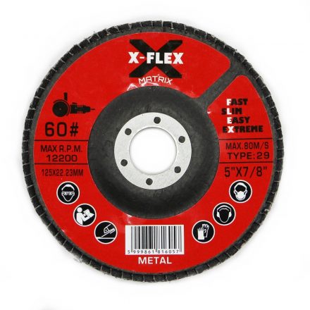 Flex  X-Flex Lamellástárcsa 125x22,23mm P60 FÉM  990.006