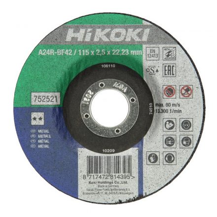 Hikoki  752521 Vágótárcsa 115x2,5x22,23mm FÉM