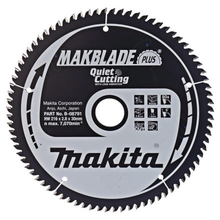 Makita  B-08791 Makblade plus Körfűrésztárcsa keményfémlapkás 216x30mm 80fogas FA