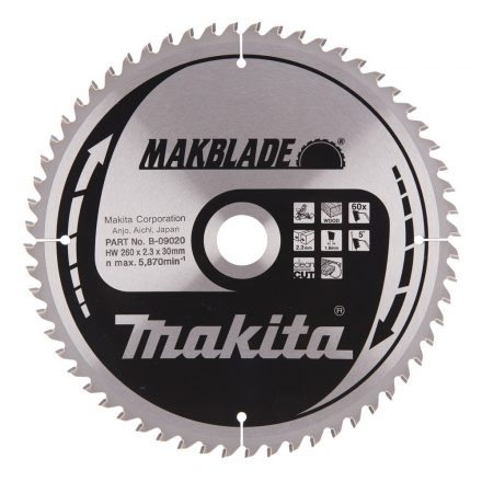 Makita  B-09020 Körfűrésztárcsa gérvágóhoz 260x30