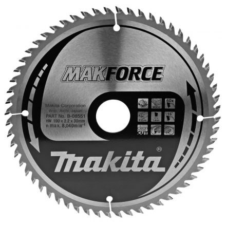 Makita  B-08551 Körfűrésztárcsa finom vágásra 190x30