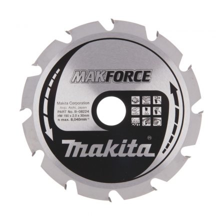 Makita  B-08224 Makforce Körfűrésztárcsa keményfémlapkás 190x30mm 12fogas FA