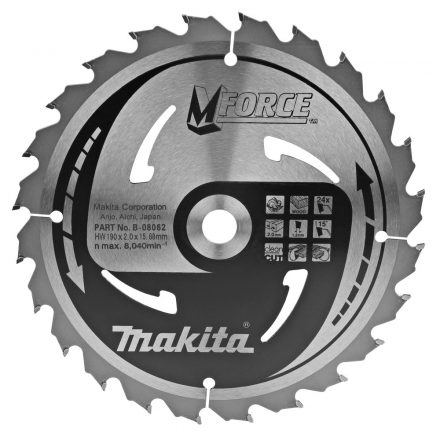 Makita  B-08062 Körfűrésztárcsa közepes vágására 190x15,88