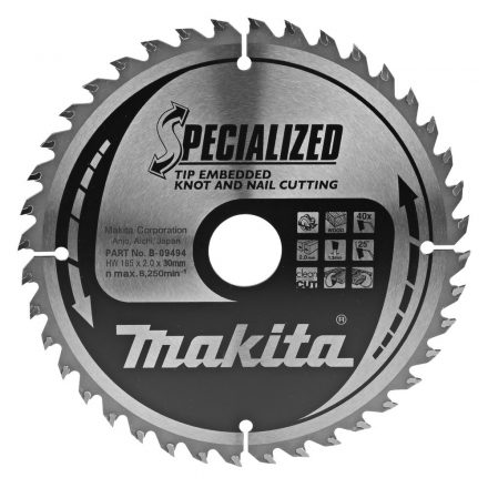 Makita  B-09494 Körfűrésztárcsa 185x30