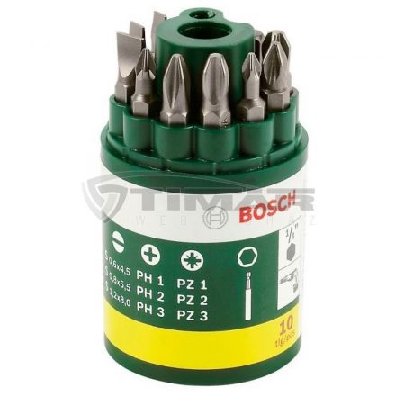 Bosch 2607019454 10 részes csavarozófej-készlet (H = 25 mm PH 1/2/3 PZ 1/2/3 S4,5/5,5/8)