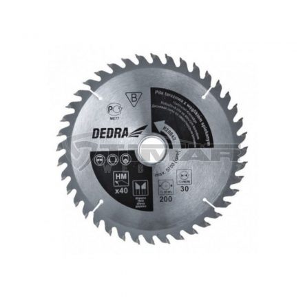 Dedra H18040 körfűrésztárcsa keményfémlapkás 180x20mm 40 fogas