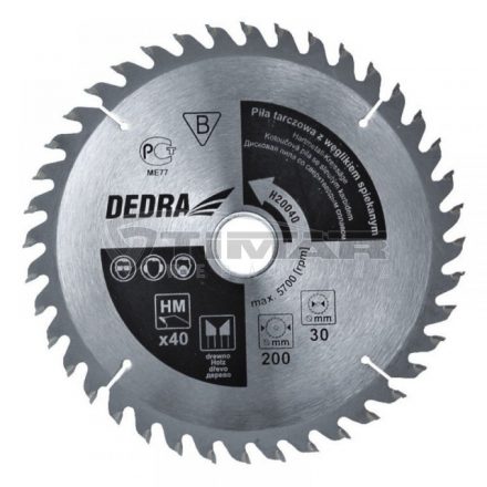 Dedra H18060 körfűrésztárcsa keményfémlapkás 180x20mm 60 fogas