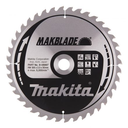 Makita  B-08997 Körfűrésztárcsa 305/30mm Z40