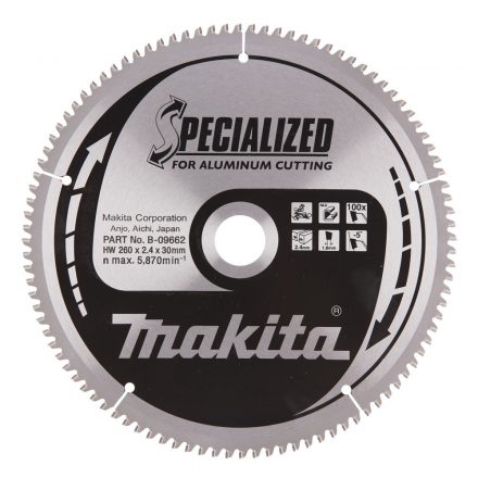 Makita  B-09662 Körfűrésztárcsa alu 260/30mm Z100