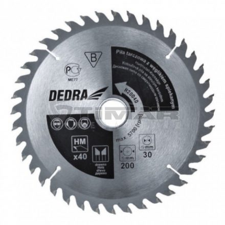 Dedra  H25080E Körfűrésztárcsa keményfémlapkás 250x16mm 80 fogas FA