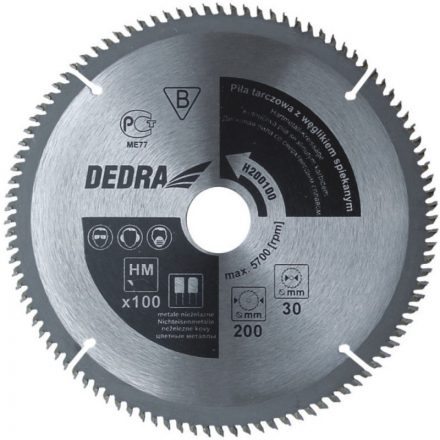 Dedra H600100 körfűrésztárcsa keményfémlapkás 600x30mm 100 fogas