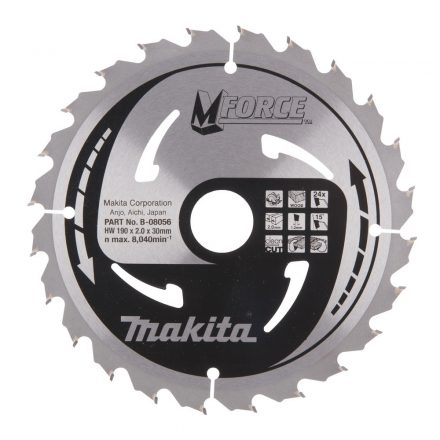 Makita  B-08056 Körfűrésztárcsa Mforce 190/30mm Z24