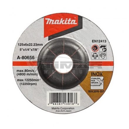 Makita  A-80656 Tisztítótárcsa  INOX, 125x22,23mm, 6,0mm vastag