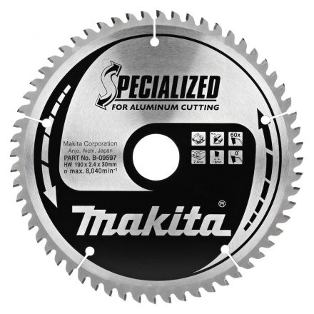 Makita  B-09597 Körfűrésztárcsa alu 190/30mm Z60