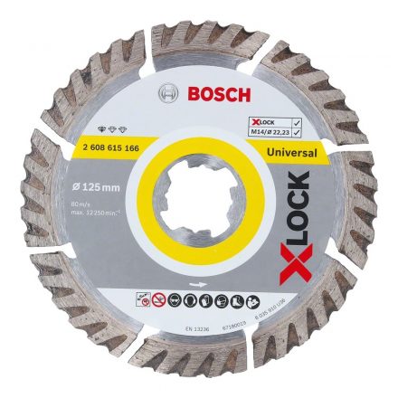 Bosch Standard for Universal Gyémánt vágótárcsa szegmentált, beton/vasbeton/tégla/kő 125x22,23mm 2608615166