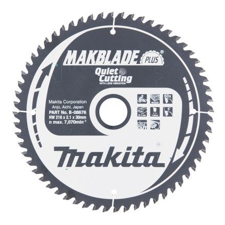 Makita  B-08676 Körfűrésztárcsa Makblade plus 216x30mm Z60