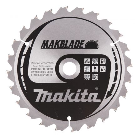 Makita  B-08894 Körfűrésztárcsa gérvágóhoz 190x20 Z24