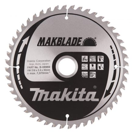 Makita  B-08969 Körfűrésztárcsa gérvágóhoz 216x30 Z48