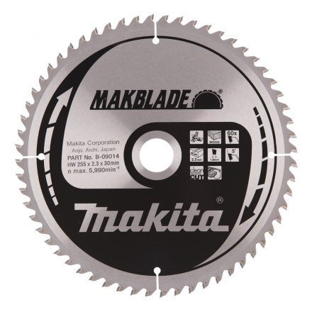 Makita  B-09014 Körfűrésztárcsa gérvágóhoz 255x30 Z60