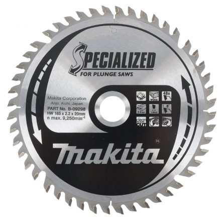 Makita  B-09298 Körfűrésztárcsa merülő 165x20 Z48