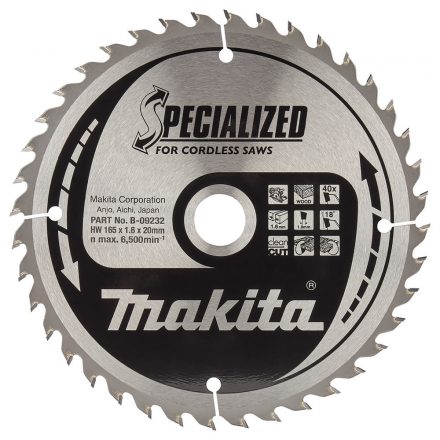 Makita  B-09232 Körfűrésztárcsa akkus 165x20 Z40