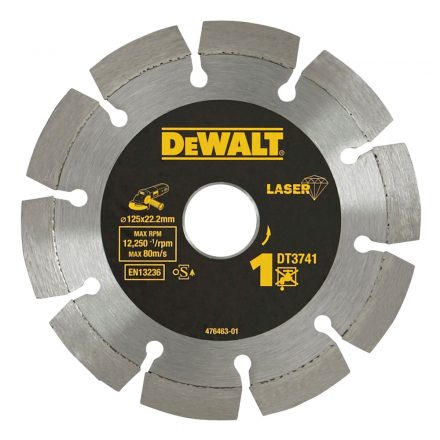 DeWalt  DT3741-XJ Gyémánt vágótárcsa szegmentált, beton/tégla 125x22,23mm