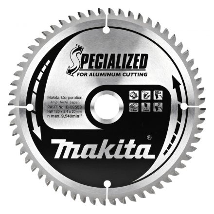 Makita  B-09553 Körfűrésztárcsa alu 160/20mm Z60