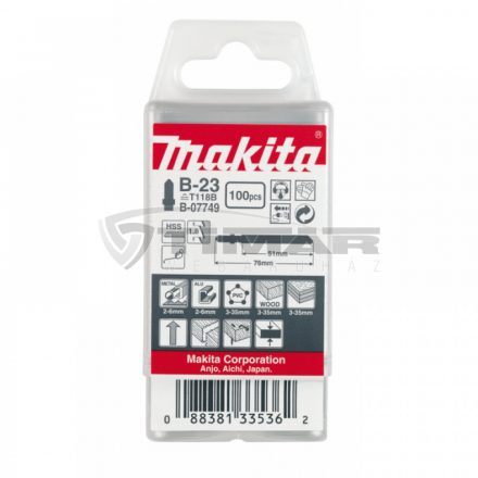 Makita  B-07749 Szúrófűrészlap fémre L80mm Z14 B23 100 db