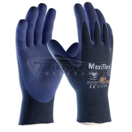 Munkavédelmi  Kesztyű ATG 34-274 MaxiFlex Elite sötétkék nitril mártott  8/M