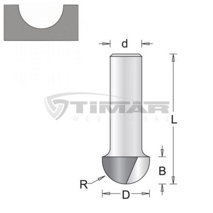 Hikoki  754016 Kerekítő (félgömbölyű) kés csap:6mm, hossz:4,8mm, átmérő:6,3mm, rádiusz:3,2