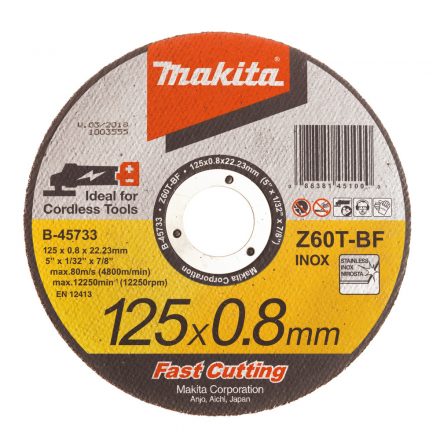 Makita  B-45733 Vágótárcsa 125x0,8x22,23mm INOX