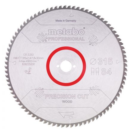 Metabo  628225000 Körfűrésztárcsa 315x30mm Z84